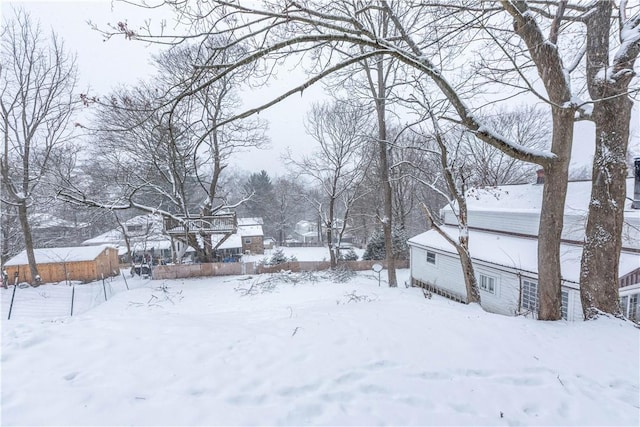 view of snowy yard