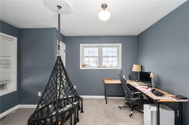 view of carpeted office