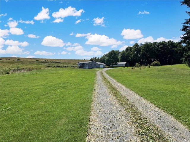 view of road featuring a rural view