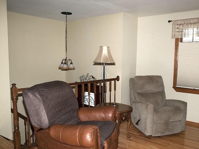 living area featuring wood-type flooring