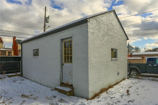 view of snowy exterior