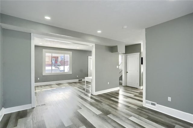 interior space with hardwood / wood-style flooring