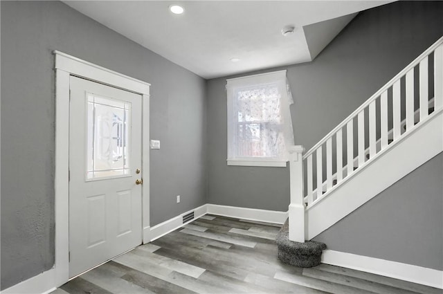 foyer featuring hardwood / wood-style floors