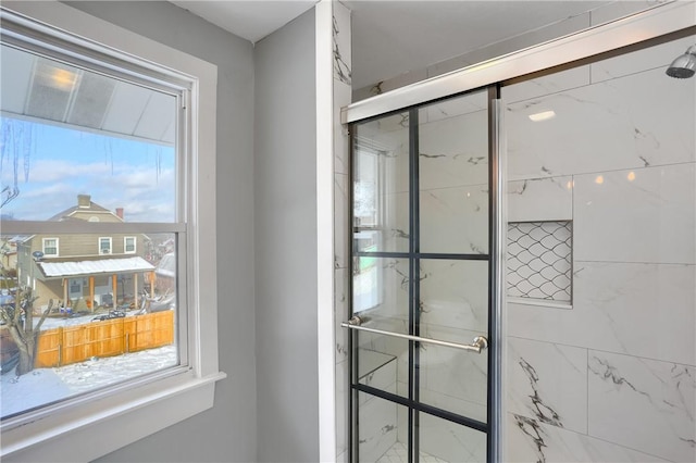 room details with a shower with door