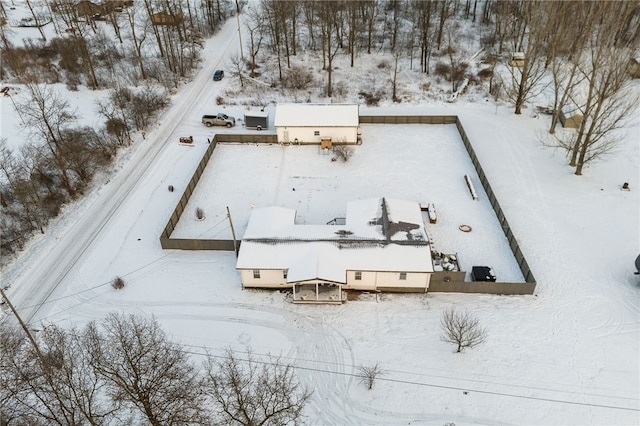 view of snowy aerial view