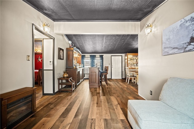 interior space with hardwood / wood-style flooring