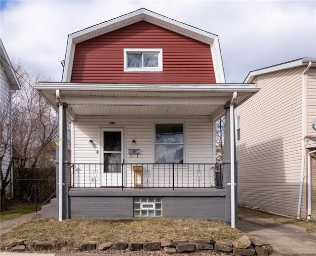 view of front of property with covered porch