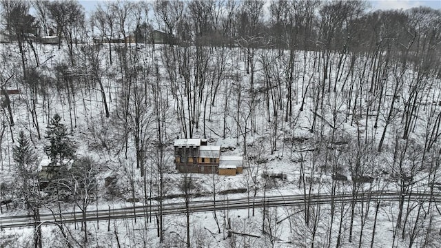 view of snowy aerial view