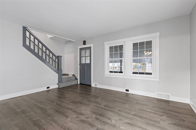 entryway featuring dark hardwood / wood-style flooring