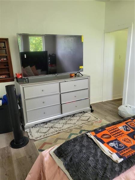 bedroom featuring wood-type flooring