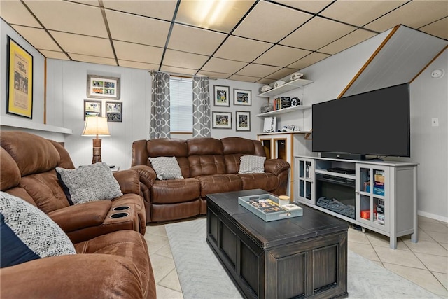 view of tiled living room