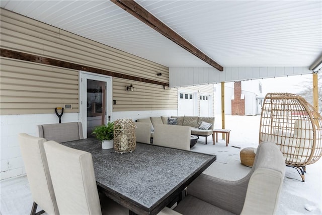 view of patio featuring an outdoor living space