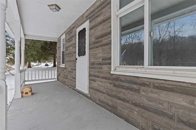 view of patio with a porch