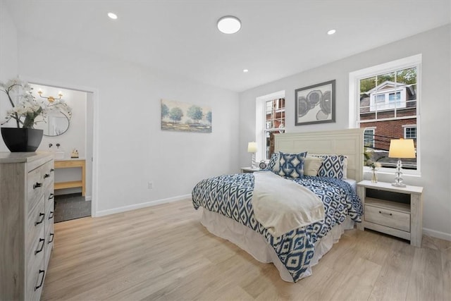 bedroom featuring light wood-type flooring