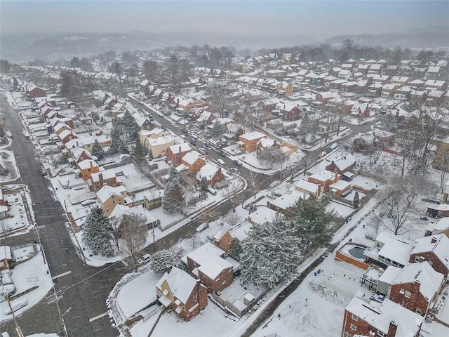 view of snowy aerial view