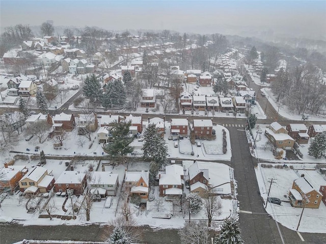 view of snowy aerial view