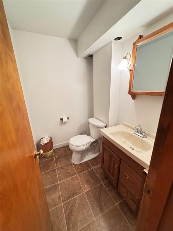 bathroom with toilet and vanity