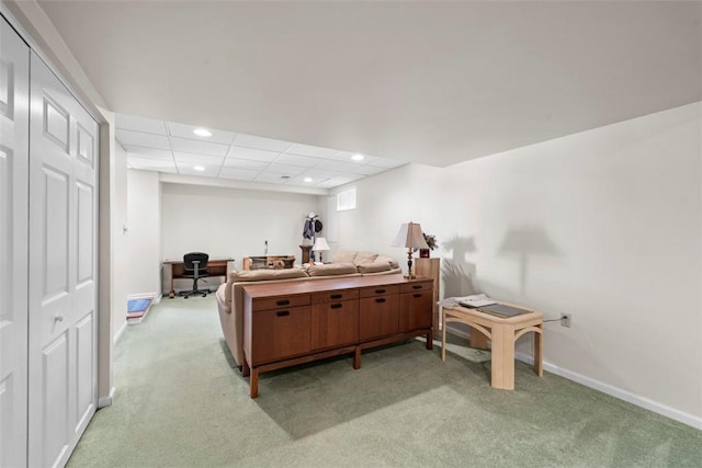 carpeted bedroom featuring a closet