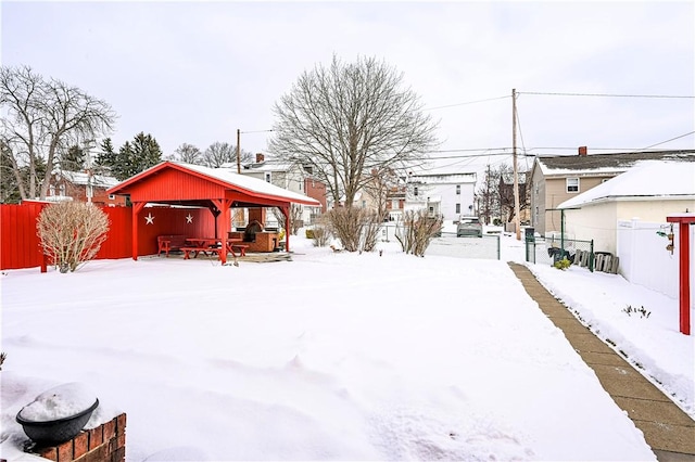 view of snowy yard