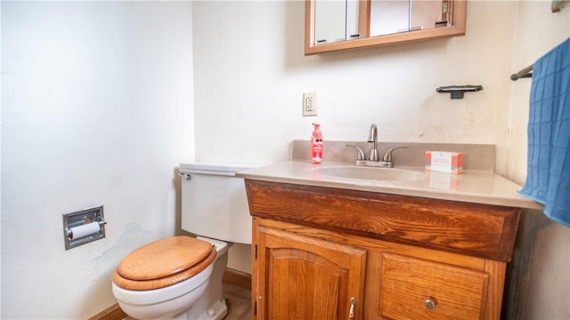 bathroom with toilet and vanity