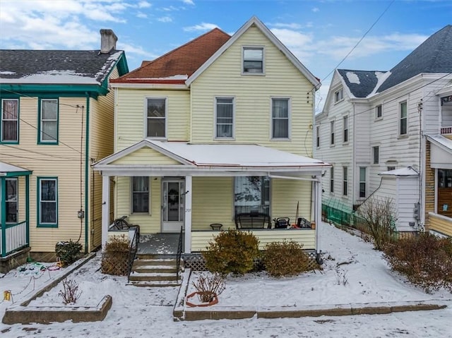 view of front of home with covered porch