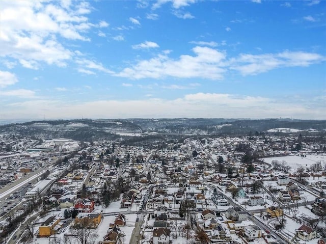 view of snowy aerial view