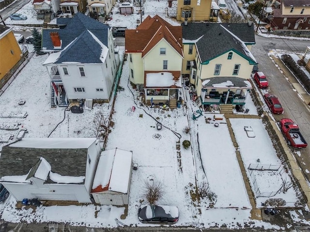 view of snowy aerial view