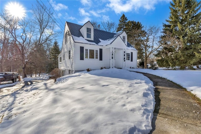 view of new england style home