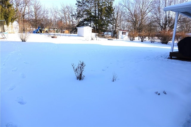 view of snowy yard