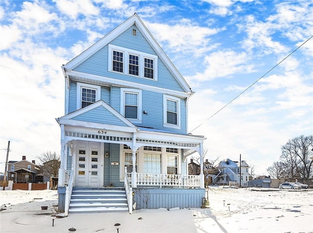 view of front of house with covered porch