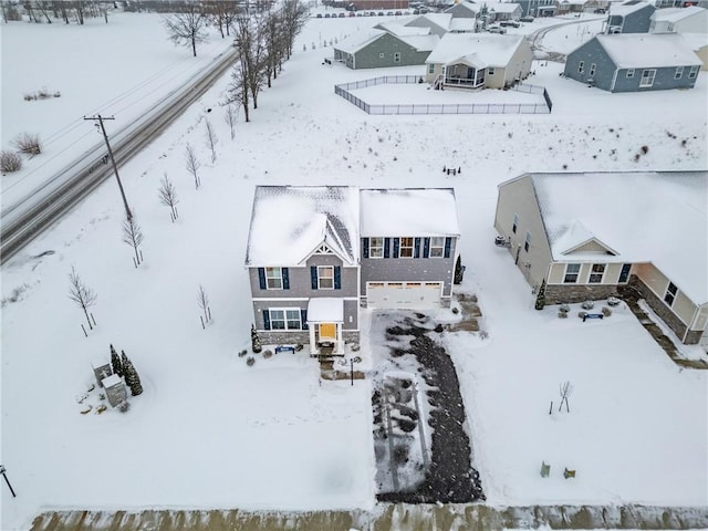 view of snowy aerial view