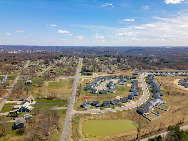 drone / aerial view with a residential view