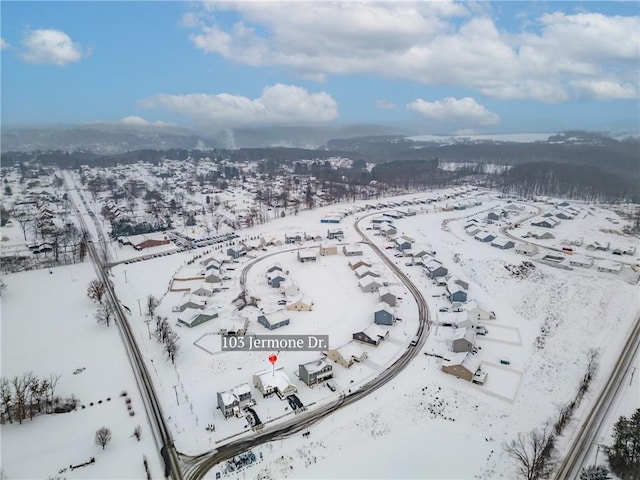 view of snowy aerial view