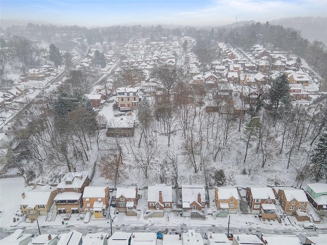 view of snowy aerial view