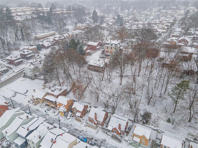 view of snowy aerial view