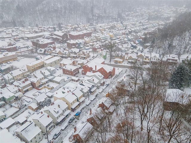 view of snowy aerial view