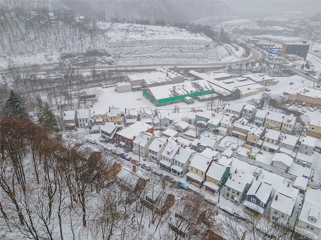 view of snowy aerial view