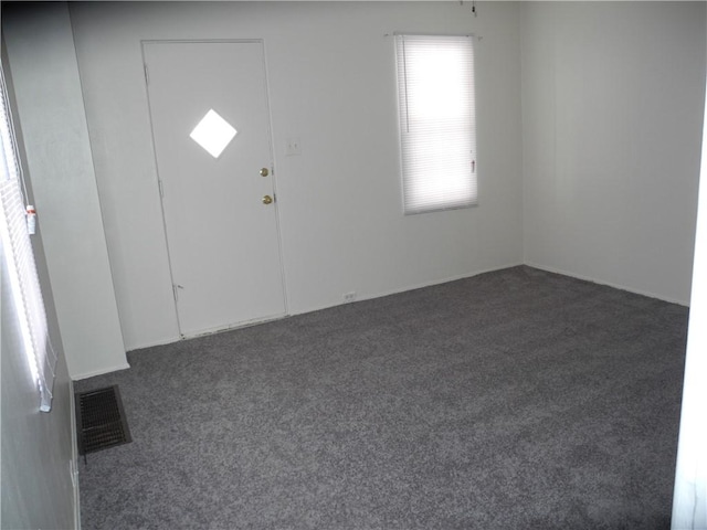 view of carpeted foyer entrance