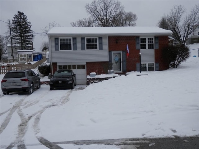 view of front of house with a garage