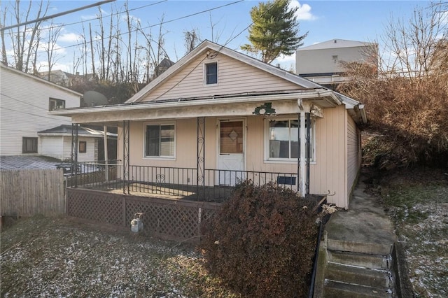 bungalow-style home featuring a porch