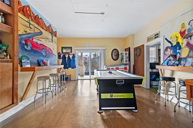 playroom featuring hardwood / wood-style floors