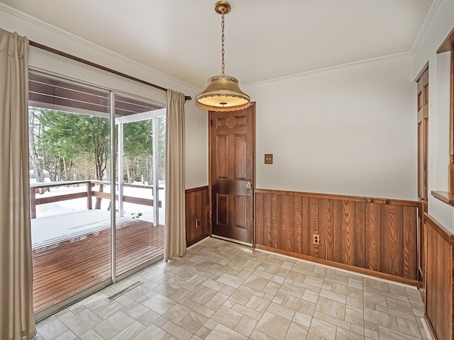 4024 Glen Eden Rd, Cranberry Twp, PA 16066 - spare room with a wainscoted wall, crown molding, and wooden walls