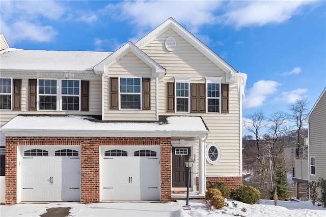 view of front of home with a garage