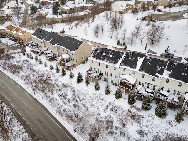 view of snowy aerial view