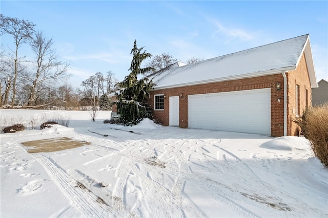 view of snow covered property