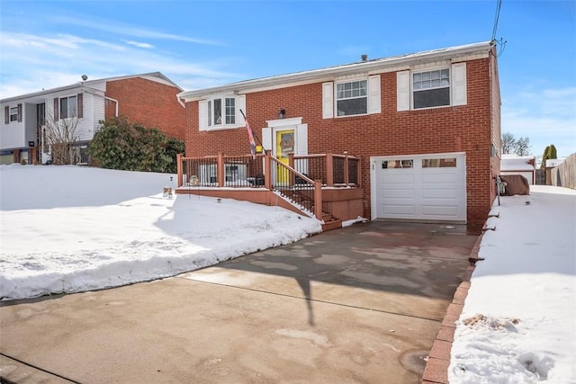 bi-level home with a garage