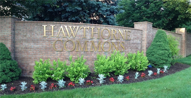 view of community sign