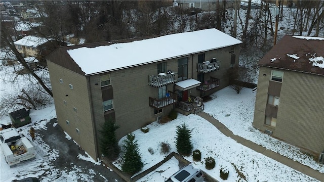 view of snowy aerial view