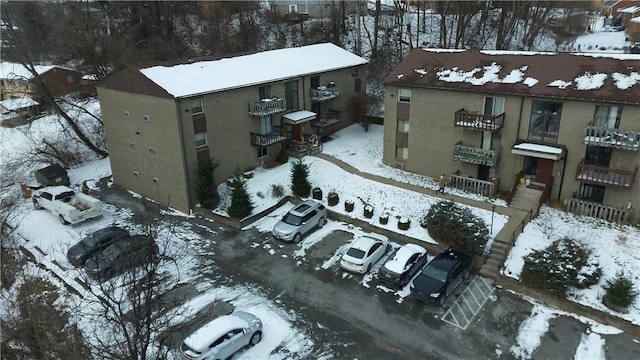 view of snowy aerial view