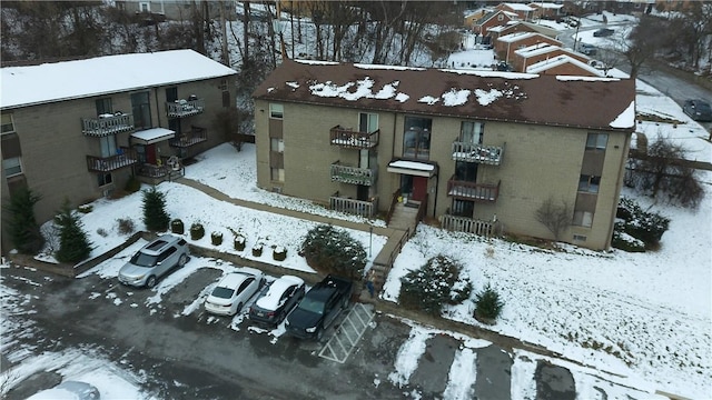 view of snowy aerial view